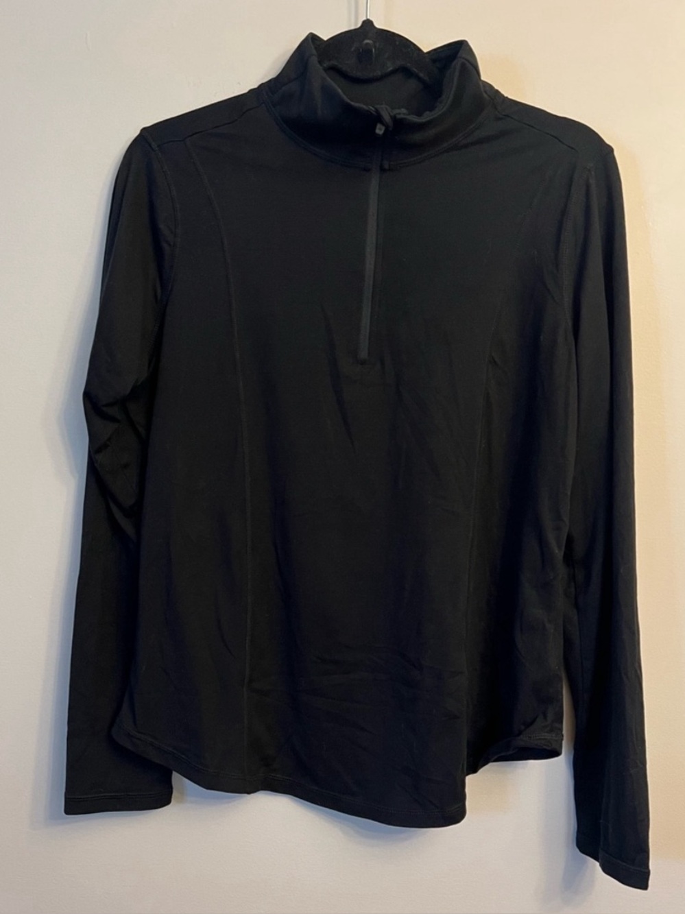 RW&CO. Black Quarter-Zip Long Sleeve Top